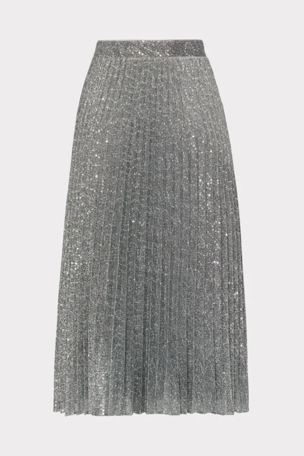 rayla_pleated_sequins_ski_3.webp Skirts-MILLY Rayla Pleated Sequins Skirt Silver