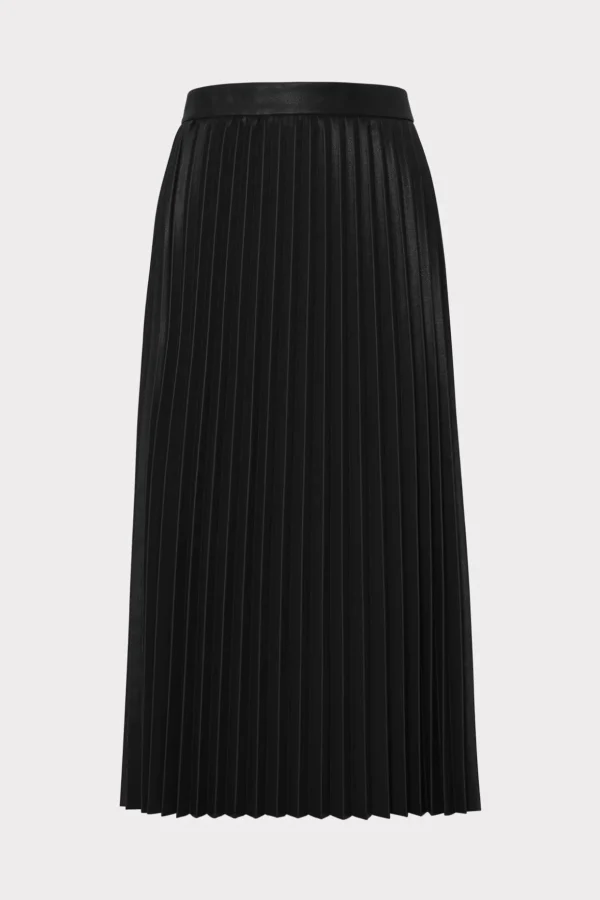 rayla_vegan_leather_pleat_0.webp Skirts-MILLY Rayla Vegan Leather Pleated Skirt Black
