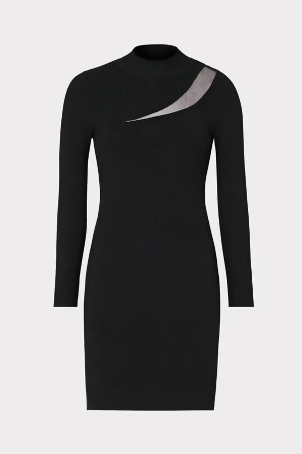 ren_sheer_cut_out_mini_dr_0.webp Jumpsuits & Rompers-MILLY Ren Sheer Cut Out Mini Dress Black