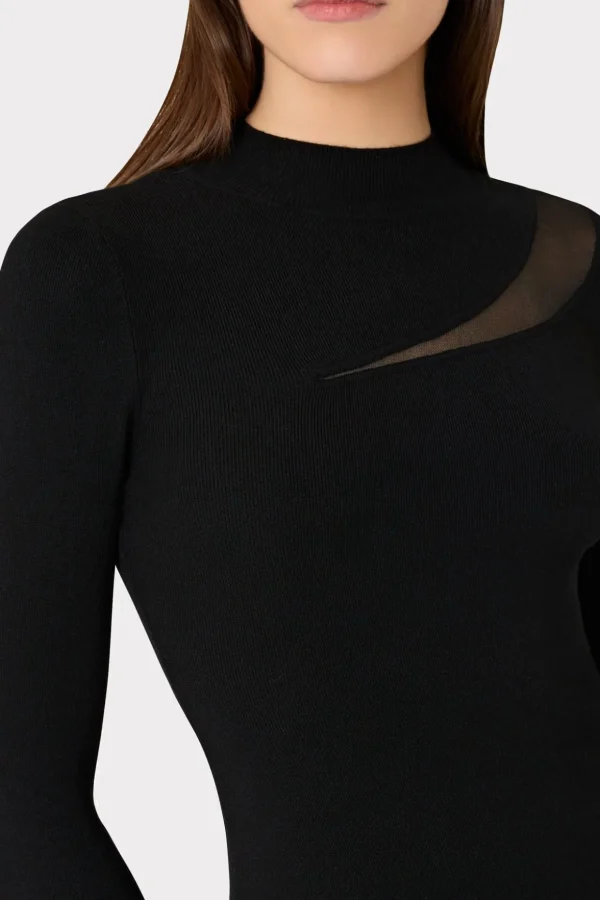 ren_sheer_cut_out_mini_dr_2.webp Jumpsuits & Rompers-MILLY Ren Sheer Cut Out Mini Dress Black