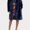 Coats & Jackets-MILLY Riley Faux Fur Coat Navy