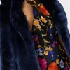 Coats & Jackets-MILLY Riley Faux Fur Coat Navy
