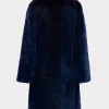 Coats & Jackets-MILLY Riley Faux Fur Coat Navy