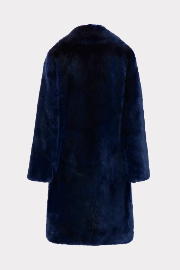 Coats & Jackets-MILLY Riley Faux Fur Coat Navy