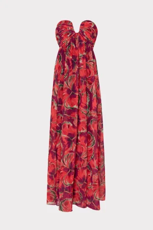 river_windmill_floral_dre_0-2.webp Evening Gowns-MILLY River Windmill Floral Dress Red Multi