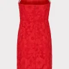 Cocktail Dresses-MILLY Roja Lace Mini Dress Red