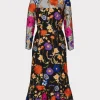 rosalind_fall_foliage_emb_0.webp Jumpsuits & Rompers-MILLY Rosalind Fall Foliage Embroidery Dress Black Multi