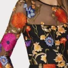 Guest Of Dresses-MILLY Rosalind Fall Foliage Embroidery Dress Black Multi