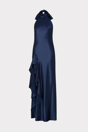 roux_hammered_satin_gown_0-8.webp Maxi Dresses-MILLY Roux Hammered Satin Gown Navy