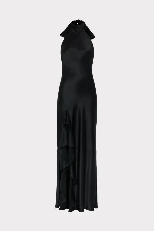 roux_hammered_satin_gown_0-9.webp Maxi Dresses-MILLY Roux Hammered Satin Gown Black