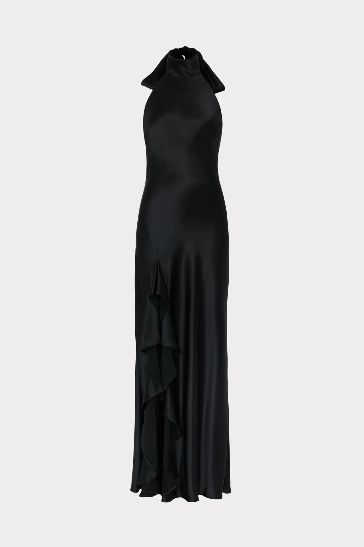 roux_hammered_satin_gown_0.webp Jumpsuits & Rompers-MILLY Roux Hammered Satin Gown Black