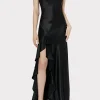 roux_hammered_satin_gown_2-3.webp Little Black Dresses-MILLY Roux Hammered Satin Gown Black
