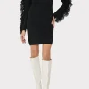rowe_fringe_sleeve_turtle_1-2.webp Little Black Dresses-MILLY Rowe Fringe Sleeve Turtleneck Mini Dress Black