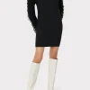 rowe_fringe_sleeve_turtle_2-1.webp Sweaters & Knits-MILLY Rowe Fringe Sleeve Turtleneck Mini Dress Black
