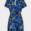 Jumpsuits & Rompers-MILLY Rowen Butterfly Jacquard Dress Blue Multi