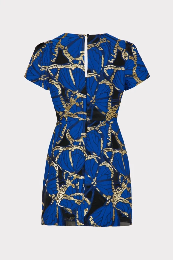 Jumpsuits & Rompers-MILLY Rowen Butterfly Jacquard Dress Blue Multi