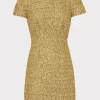 Jumpsuits & Rompers-MILLY Rowen Metallic Tweed Dress Gold