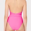 ruched_halter_one_piece_2.webp Jumpsuits & Rompers-MILLY Ruched Halter One Piece Neon Pink
