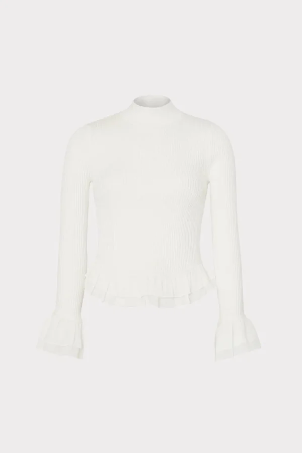 ruffle_knit_mock_neck_0-1.webp Tops-MILLY Ruffle Knit Mock Neck Ecru