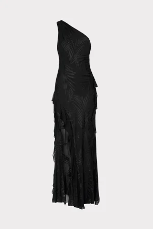 ryanna_chiffon_devore_dre_0-3.webp Guest Of Dresses-MILLY Ryanna Chiffon Devore Dress Black
