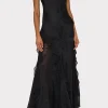 Guest Of Dresses-MILLY Ryanna Chiffon Devore Dress Black