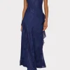 Guest Of Dresses-MILLY Ryanna Chiffon Devore Dress Navy