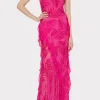 Guest Of Dresses-MILLY Ryanna Chiffon Devore Dress Pink Palm