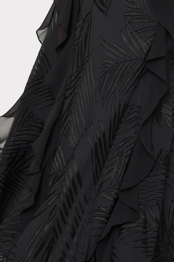 Jumpsuits & Rompers-MILLY Ryanna Chiffon Devore Dress Black