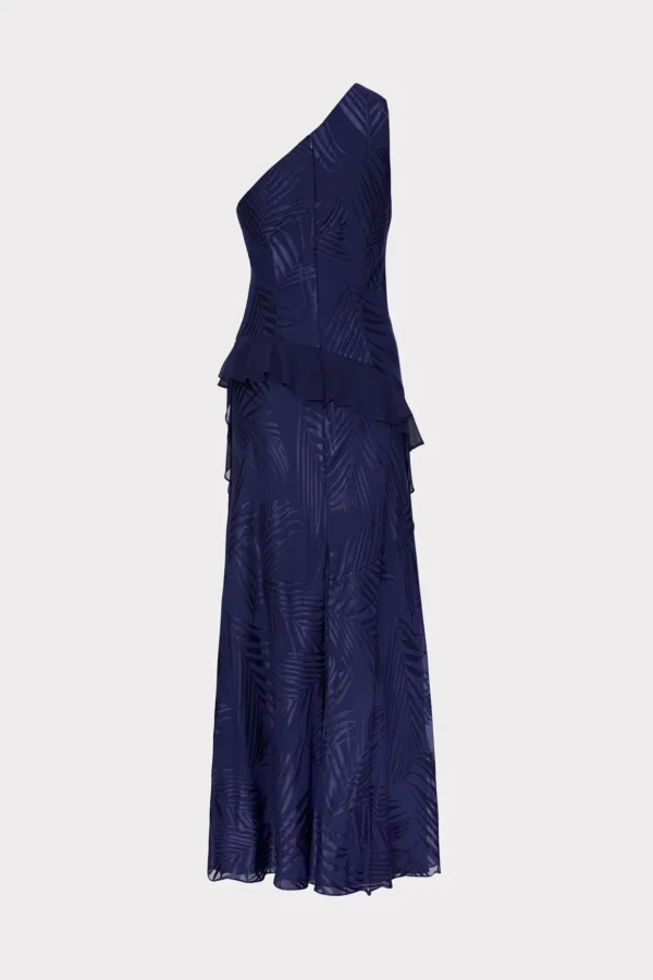 ryanna_chiffon_devore_dre_3-8.webp Evening Gowns-MILLY Ryanna Chiffon Devore Dress Navy