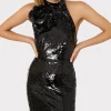 sabine_d_sequins_rosette__2.webp Little Black Dresses-MILLY Sabine 3D Sequins Rosette Dress Black