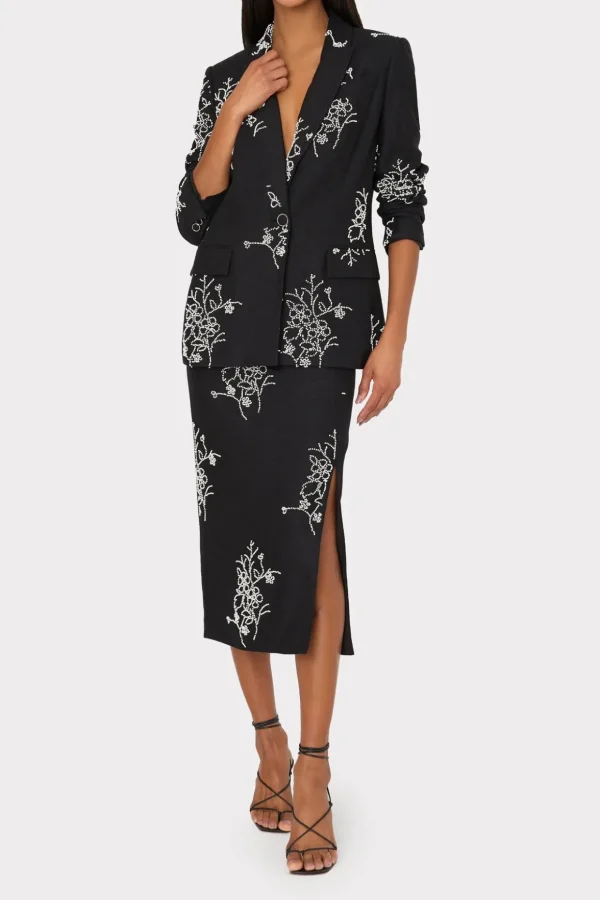 santanna_beaded_embroider_1-2.webp Matching Sets-MILLY Santanna Beaded Embroidery Skirt Black