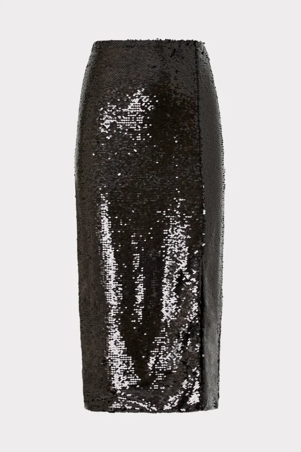 Skirts-MILLY Santanna 3D Sequins Skirt Black