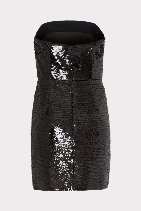 sascha_d_sequins_rosette__3.webp Little Black Dresses-MILLY Sascha 3D Sequins Rosette Dress Black