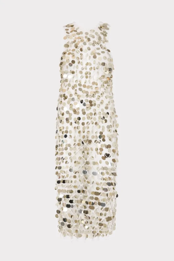 Jumpsuits & Rompers-MILLY Sequin Crochet Midi Dress Ecru