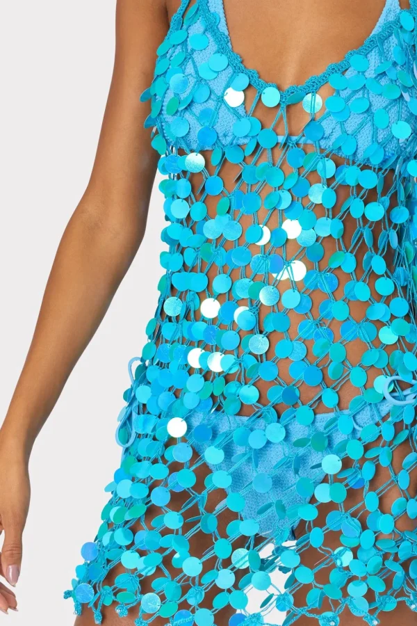 sequin_crochet_mini_sleev_1-1.webp Jumpsuits & Rompers-MILLY Sequin Crochet Mini Sleeveless Dress Blue