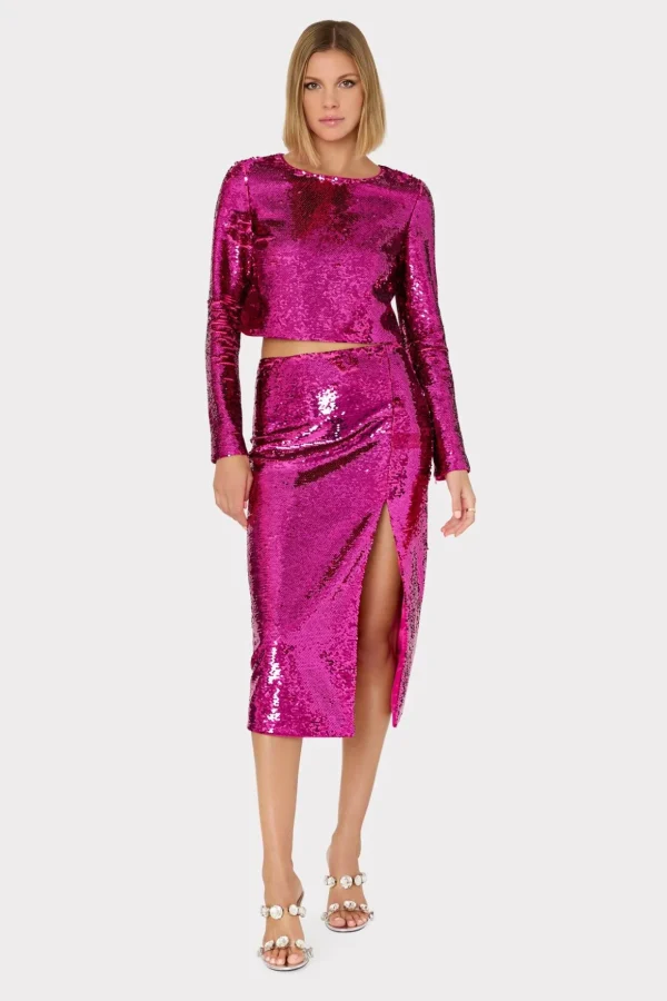 shailyn_d_sequins_top_1.webp Tops-MILLY Shailyn 3D Sequins Top Pink