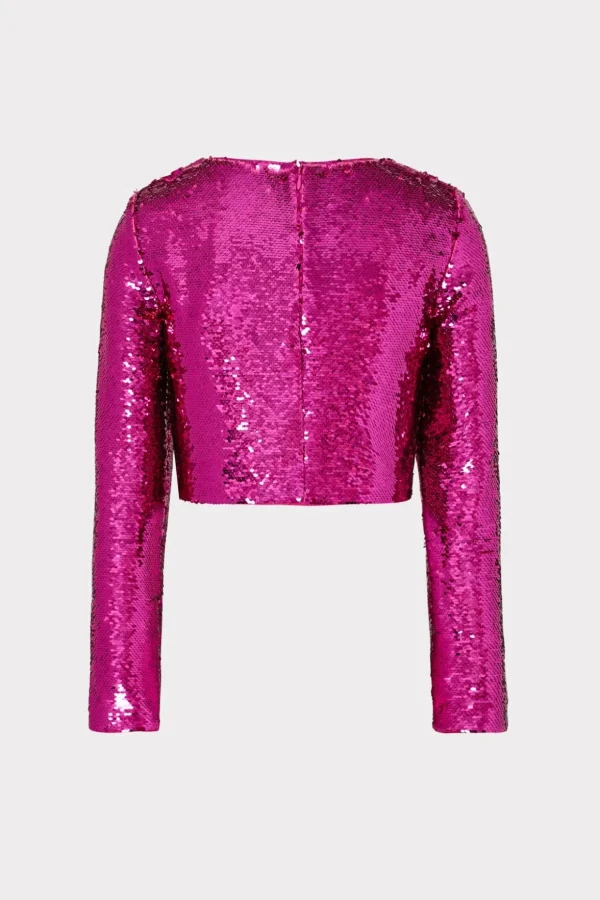 shailyn_d_sequins_top_3.webp Tops-MILLY Shailyn 3D Sequins Top Pink