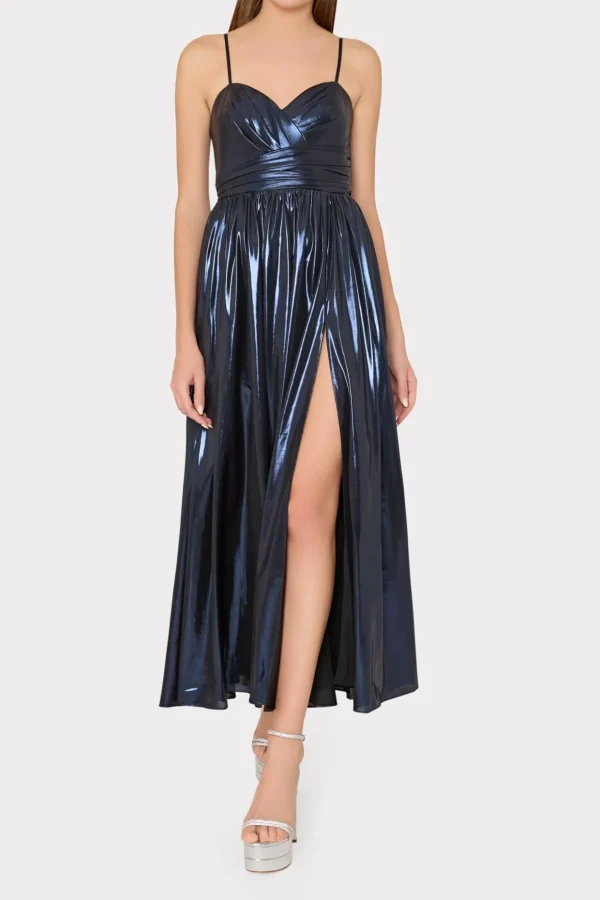 shannon_metallic_dress_1.webp Maxi Dresses-MILLY Shannon Metallic Dress Navy