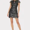shayna_foiled_lace_dress_1.webp Little Black Dresses-MILLY Shayna Foiled Lace Dress Black