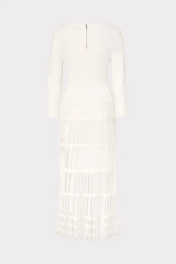 sheer_knit_fit_and_flare__3-2.webp Knit Dresses-MILLY Sheer Knit Fit And Flare Dress Ecru