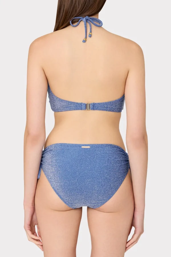 Bikinis-MILLY Shimmer Bikini Bottom Blue