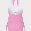 Jumpsuits & Rompers-MILLY Shimmer Halter One Piece Pink