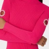 Sweaters & Knits-MILLY Shoulder Cut Out Knit Mock Neck Milly Pink