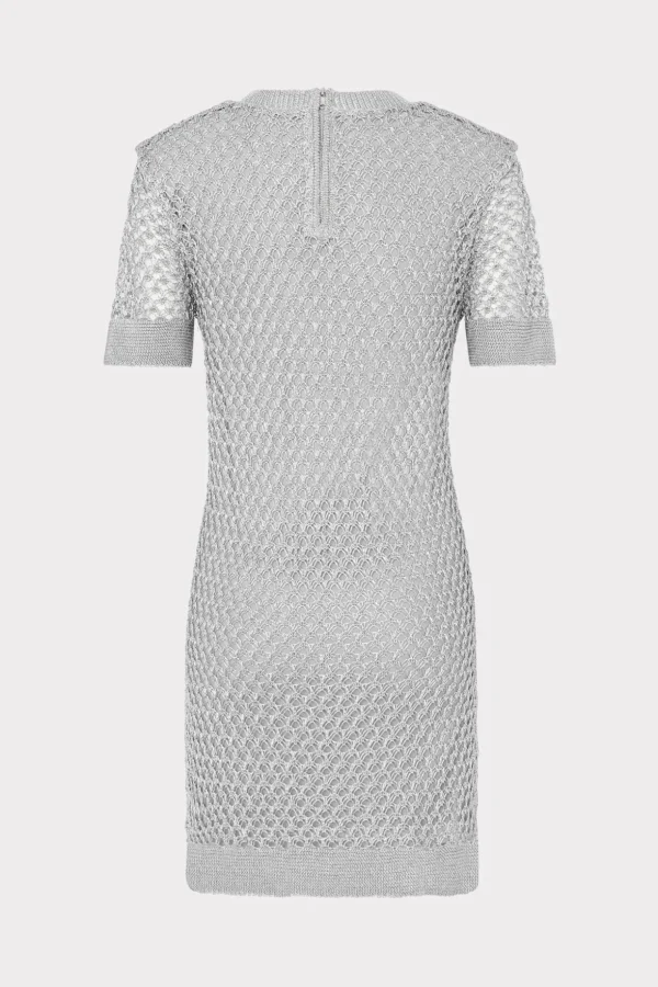 sinclair_metallic_mesh_mi_3-1.webp Sweaters & Knits-MILLY Sinclair Metallic Mesh Mini Dress Silver