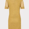 Sweaters & Knits-MILLY Sinclair Metallic Mesh Mini Dress Gold