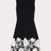 sleeveless_lace_trim_fit__0-2.webp Day Dresses-MILLY Sleeveless Lace Trim Fit And Flare Dress Black/Ecru