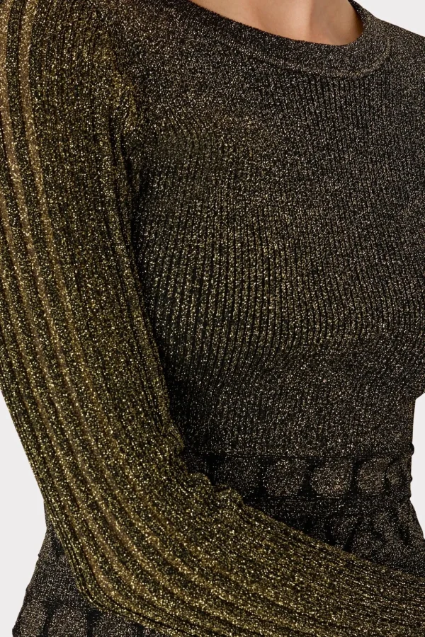 solene_metallic_ruffle_mi_3-1.webp Knit Dresses-MILLY Solene Metallic Ruffle Mini Dress Gold