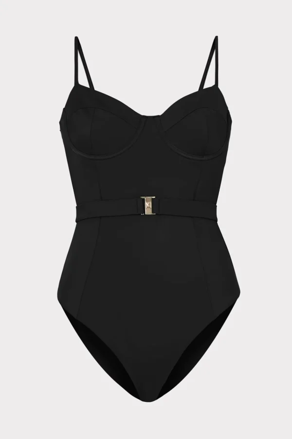 Jumpsuits & Rompers-MILLY Solid Belted One Piece Black