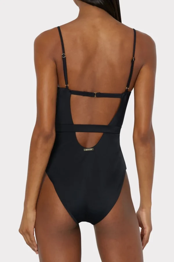 Jumpsuits & Rompers-MILLY Solid Belted One Piece Black
