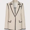 Matching Sets-MILLY Solid Linen Jacket Natural